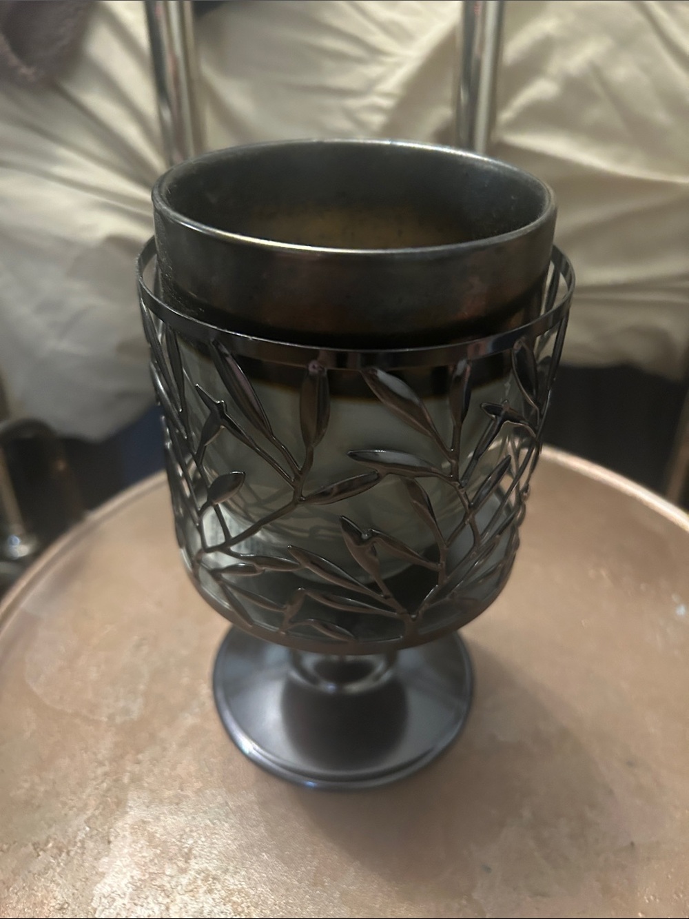 Bath & Body Works Black Leaf Cutout Pedestal Candle Holder - Picture 2 of 7